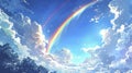 Rainbow Arcing Through a Sunny Cloudscape