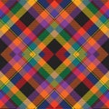 Rainbow Argyle Plaid Tartan textured Seamless Pattern Design