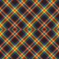 Rainbow Argyle Plaid Tartan textured Seamless Pattern Design