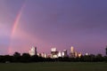 A rainbow Austin Texas skyline, June 2015 Royalty Free Stock Photo