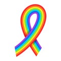 Rainbow awareness ribbons. LGBTQ symbol. Pride month, diversity, tolerance concept.