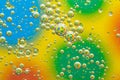 Rainbow background with bubbles, water drops texture, abstract multicolor circles pattern, creative art design, colorful liquid Royalty Free Stock Photo