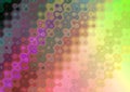 Rainbow background with a pattern of zigzag waves arranged at an angle in yellow, magenta, purple, green, black and brown shades Royalty Free Stock Photo