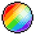 Rainbow Ball Pixel Art Eight Bit Game Icon Royalty Free Stock Photo
