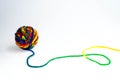 Rainbow ball of yarn Royalty Free Stock Photo