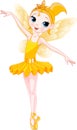 (Rainbow ballerinas series). Yellow Ballerina Royalty Free Stock Photo