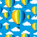 Rainbow balloons and clouds Royalty Free Stock Photo