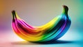 Rainbow banana, gorgeous magical effect Royalty Free Stock Photo