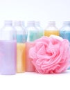 Rainbow of bath supplies Royalty Free Stock Photo