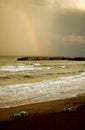 Rainbow on beach #2 Royalty Free Stock Photo