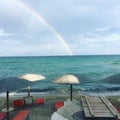 Rainbow Kavala Greece Sea Beach