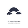 rainbow behind a cloud icon on white background. Simple element illustration from Nature concept Royalty Free Stock Photo