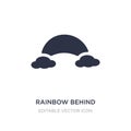 rainbow behind a cloud icon on white background. Simple element illustration from Nature concept