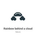 Rainbow behind a cloud vector icon on white background. Flat vector rainbow behind a cloud icon symbol sign from modern nature