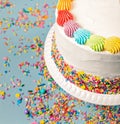 Rainbow Birthday Cake with Sprinkles
