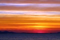 the rainbow and blue sky red orange yellow cloud in sunset on the sea Royalty Free Stock Photo