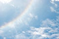 Rainbow on Blue sky with white cloud Royalty Free Stock Photo