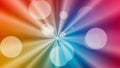 Rainbow Bokeh Background with Radial Light. Royalty Free Stock Photo