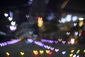 Rainbow bokeh and blur heart shape love valentine colorful night light