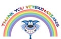 Rainbow symbol of support for veterinarians