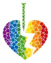 Rainbow Break valentine heart Mosaic Icon of Spheres