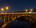 Folsom Rainbow Bridge at Night: A Stunning Digital Art Piece Royalty Free Stock Photo