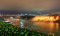 The Rainbow Bridge and Niagara Falls as seen from Canada Royalty Free Stock Photo