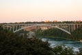 Rainbow Bridge Niagara Falls Ontario Canada Sunset Royalty Free Stock Photo