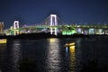 Rainbow bridge in Odaiba, Tokyo, Japan