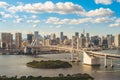 rainbow bridge in odaiba, tokyo, japan Royalty Free Stock Photo