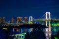 Rainbow bridge at Odaiba, Tokyo at night Royalty Free Stock Photo