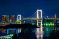 Rainbow bridge at Odaiba, Tokyo at night Royalty Free Stock Photo