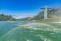 Rainbow Bridge over the Niagara River. Arch bridge connecting the United States of America and Canada Royalty Free Stock Photo