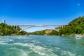 Rainbow Bridge over the Niagara River. Arch bridge connecting the United States of America and Canada. High quality Royalty Free Stock Photo