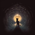 Rainbow Bridge Rainbow Cat Death Rainbow cute Cat Tunnel GENERATIVE AI, GENERATIVE, AI,