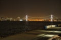 The Rainbow Bridge in Tokyo Bay at night. Tokyo Japan Royalty Free Stock Photo