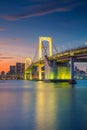 Rainbow Bridge in Tokyo. Royalty Free Stock Photo