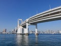 The rainbow bridge in Tokyo, Japan Royalty Free Stock Photo