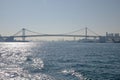 The rainbow bridge in Tokyo, Japan Royalty Free Stock Photo