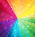 Rainbow bright background with rays