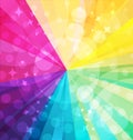 Rainbow bright background with rays