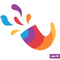 Rainbow bright logo of shofar