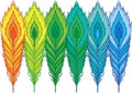 Rainbow bright peacock feather in doodle style Royalty Free Stock Photo