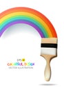 Rainbow with brush. Abstract Colorfull background. Vector illustration. Royalty Free Stock Photo