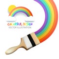 Rainbow with brush. Abstract Colorfull background. Vector illustration. Royalty Free Stock Photo