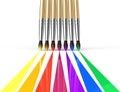 Rainbow brushes painting