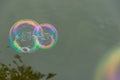 The rainbow bubbles from the bubble blower