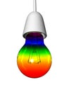 Rainbow bulb with socket Royalty Free Stock Photo