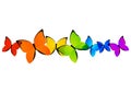 Rainbow butterflies border Royalty Free Stock Photo