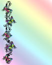 Rainbow Butterfly Border 3D Royalty Free Stock Photo